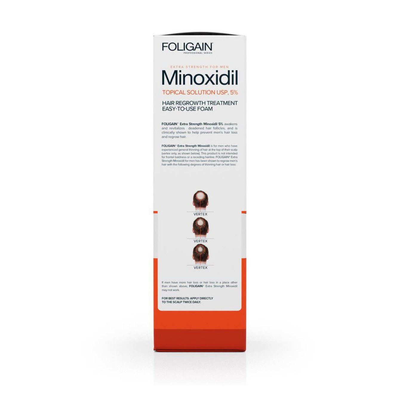 FOLIGAIN Minoxidil 5% Foam Haarwuchs-Schaum für Männer, (Set mit 3x60g Bottles), 3 Bottles reichen für 3 Monate