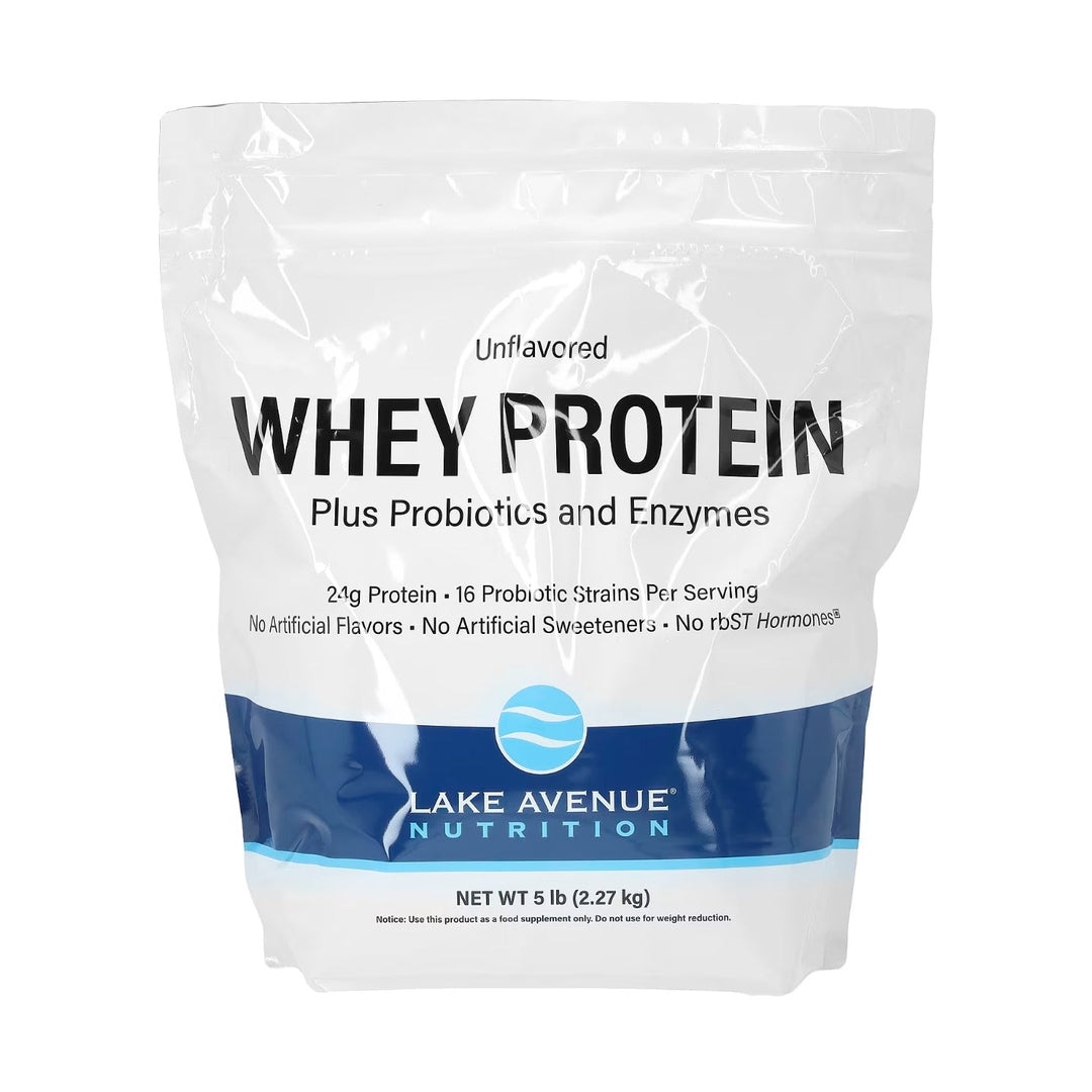 Lake Avenue Nutrition Molkenprotein + Probiotika & Enzyme (Geschmacksneutral, 2,27 kg / 5 lb)