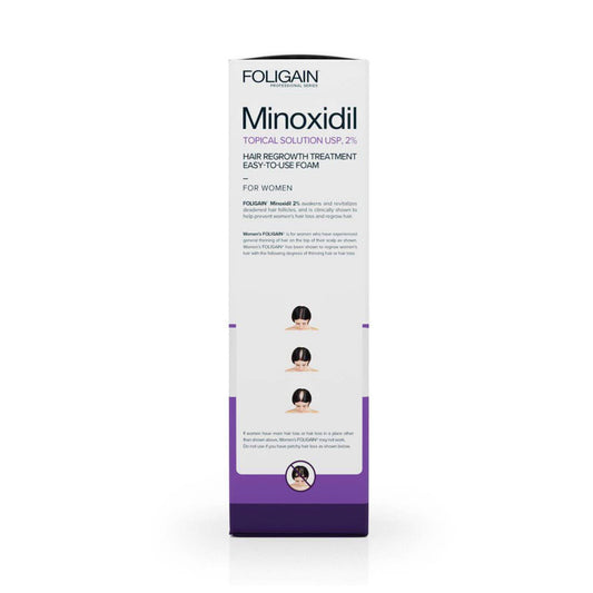 FOLIGAIN Minoxidil 2% Foam Haarwuchs-Schaum für Frauen, (Set mit 3x60g Bottles), 3 Bottles reichen für 3 Monate