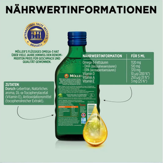 MÖLLER'S Omega-3 Kids Fruchtgeschmack Öl 250 ml