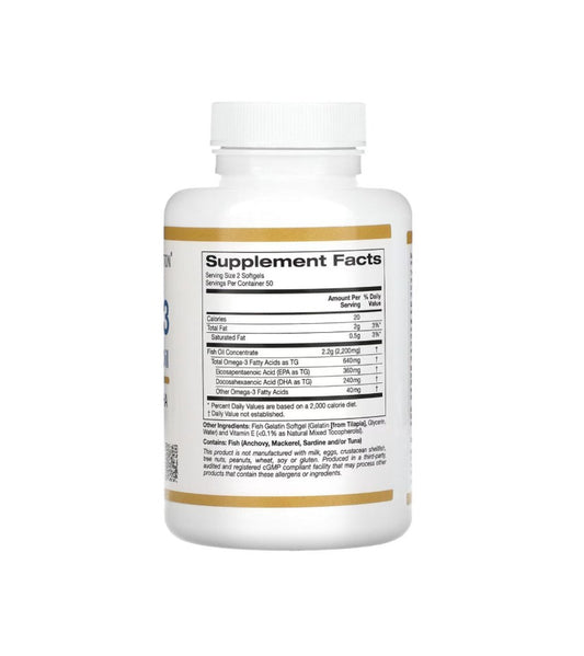 Unser Omega-3 Premium Fischöl bietet 100 Kapseln voller hochwertiger Omega-3-Fettsäuren für eine optimale Versorgung Ihres Körpers. Unsere einzigartige Formel sorgt für eine gesunde Herzfunktion, verbesserte Gehirnfunktion und Unterstützung des Immunsystems. Perfekt für alle, die sich um ihre Gesundheit sorgen und das Beste für ihren Körper wollen.