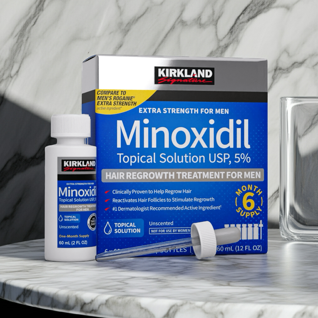 KIRKLAND MINOXIDIL 5% MÄNNER 6 x 60ml Flaschen (6 Monatspackung)