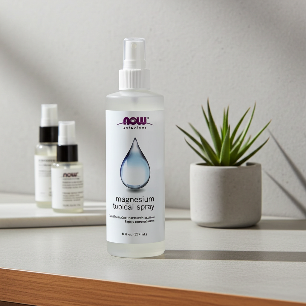NOW Foods Magnesium Topical Spray 237 ml – Magnesium Spray für Kopfhaut, Haarwachstum & Anti-Haarausfall Pflege