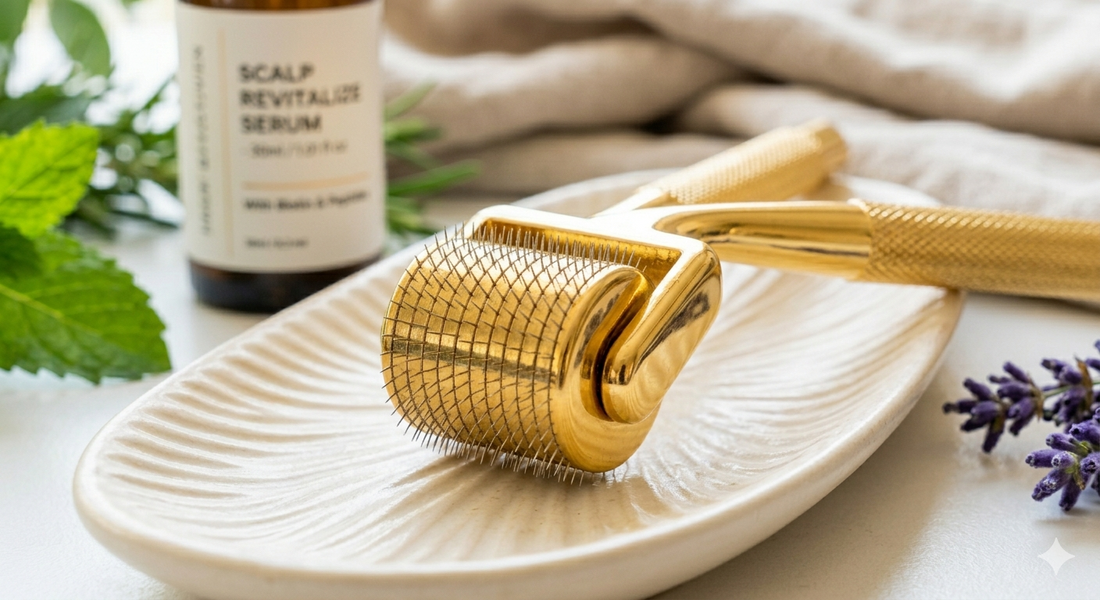 Mesoroller gegen Haarausfall zur Haarwachstumsförderung bei Alopezie und dünner werdendem Haar