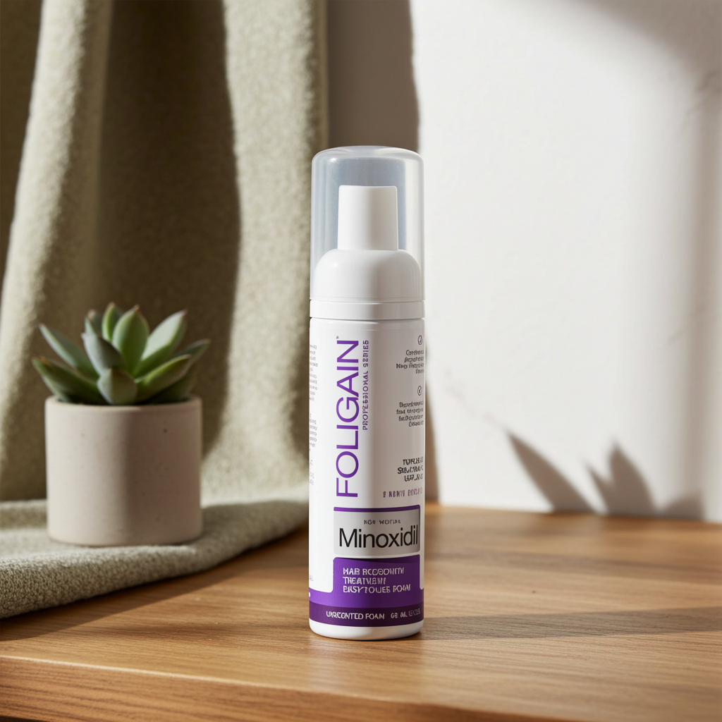 FOLIGAIN Minoxidil 2% Foam Haarwuchs-Schaum für Frauen, (Set mit 3x60g Bottles), 3 Bottles reichen für 3 Monate