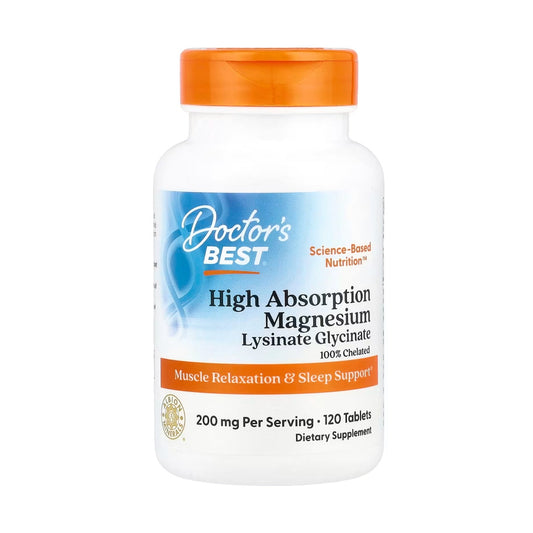 Doctor's Best High Absorption Magnesium 200 mg für Muskeln Nerven Energie und tägliche Magnesiumversorgung