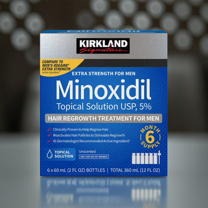 KIRKLAND MINOXIDIL 5% MÄNNER 6 x 60ml Flaschen (6 Monatspackung)