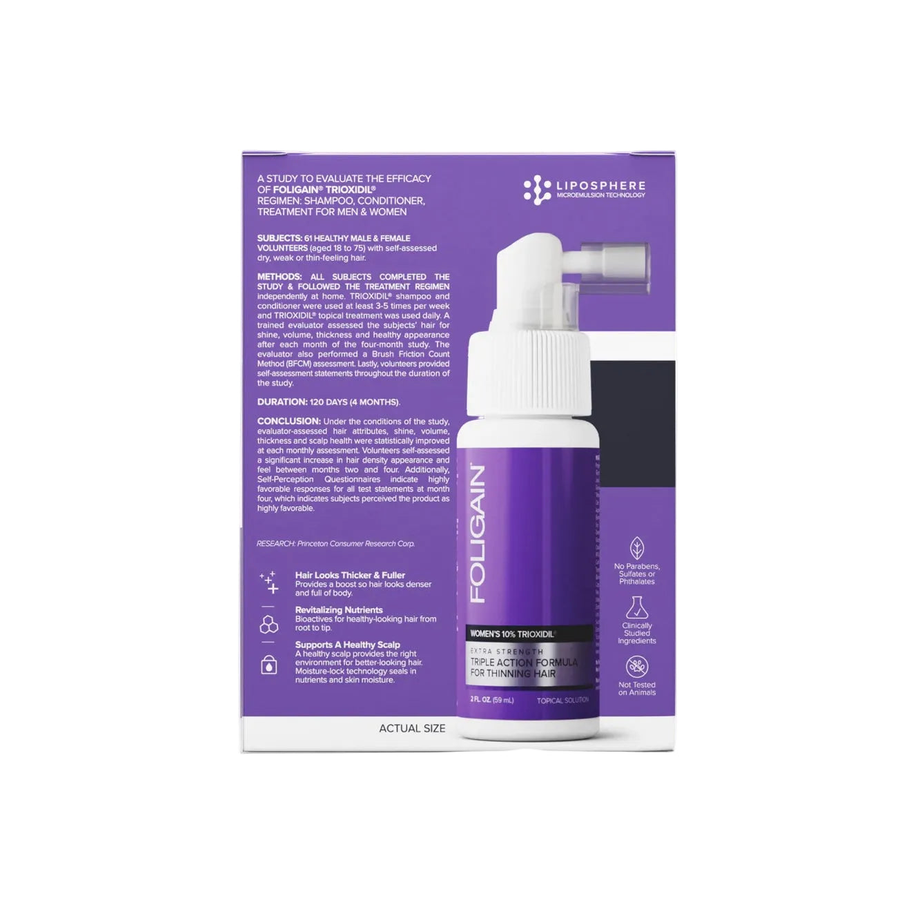 FOLIGAIN Triple Action Haarpflege mit 10% Trioxidil zur Förderung gesunder Haarfollikel