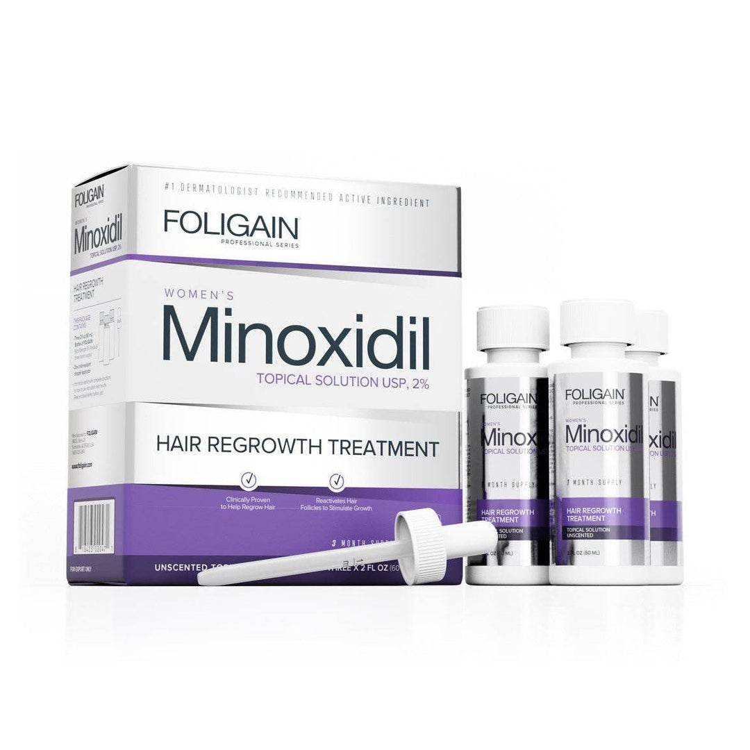 Als führende Marke in der Haarpflegebranche bietet FOLIGAIN Minoxidil 2% für Frauen ein effektives Set mit 3 Flaschen und einer Originalpipette. Unser Produkt ist wissenschaftlich getestet und bewährt, um das Nachwachsen von Haaren zu fördern und dünner werdendes Haar zu stärken. Mit nur 2% Minoxidil ist es sanft und sicher für den täglichen Gebrauch.