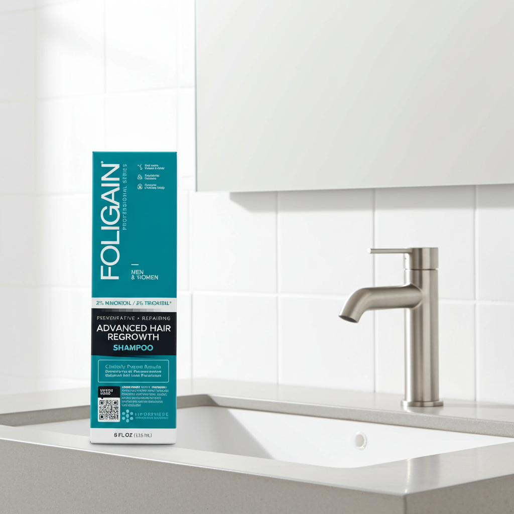 Haarpflegeprodukt von FOLIGAIN für die tägliche Anwendung bei feinem Haar