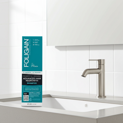 Haarpflegeprodukt von FOLIGAIN für die tägliche Anwendung bei feinem Haar