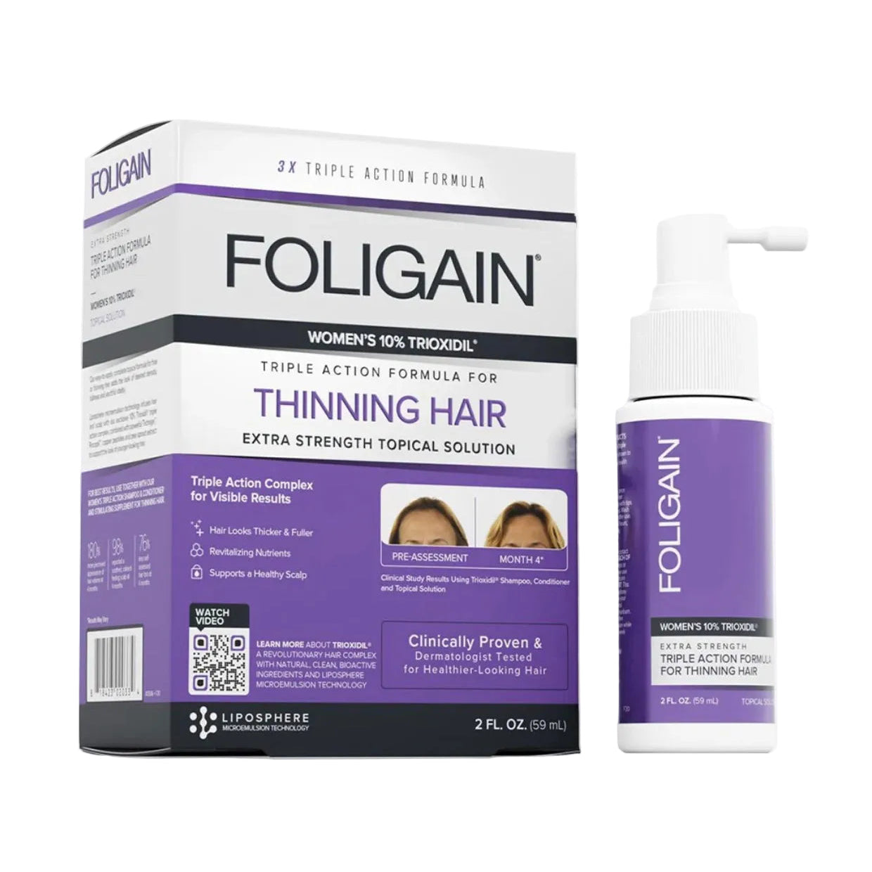 FOLIGAIN Triple Action 10% Trioxidil für Frauen zur Unterstützung von Haarwachstum und Haardichte