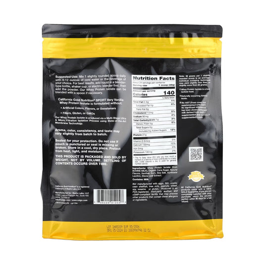 Sport, Whey Protein Isolate, Very Vanilla, Molkenproteinisolat mit Vanillegeschmack für Sportler, 907 g (2 lb.)