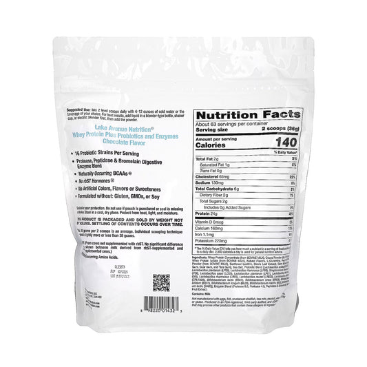 Whey Protein + Probiotics, Molkenprotein + Probiotika, Schokoladengeschmack, 2,27 kg (5 lb.)