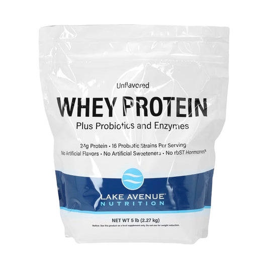 Lake Avenue Nutrition Molkenprotein + Probiotika & Enzyme (Geschmacksneutral, 2,27 kg / 5 lb)