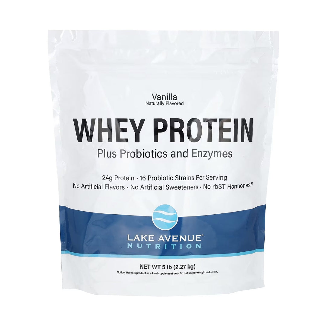 Whey Protein + Probiotics, Molkenprotein + Probiotika, Vanillegeschmack, 2,27 kg (5 lb.)