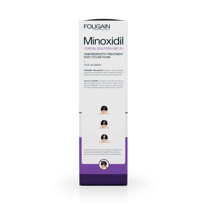 FOLIGAIN Minoxidil 2% Foam Haarwuchs-Schaum für Frauen, (Set mit 3x60g Bottles), 3 Bottles reichen für 3 Monate