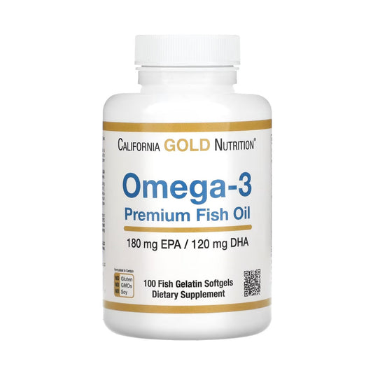 California Gold Nutrion Omega-3 Premium Fish Oil 100 caps, hochwertiges Omega-3-Fischöl, 2.200 mg, 100 Fischgelatine-Weichkapseln (1.100 mg pro Weichkapsel)