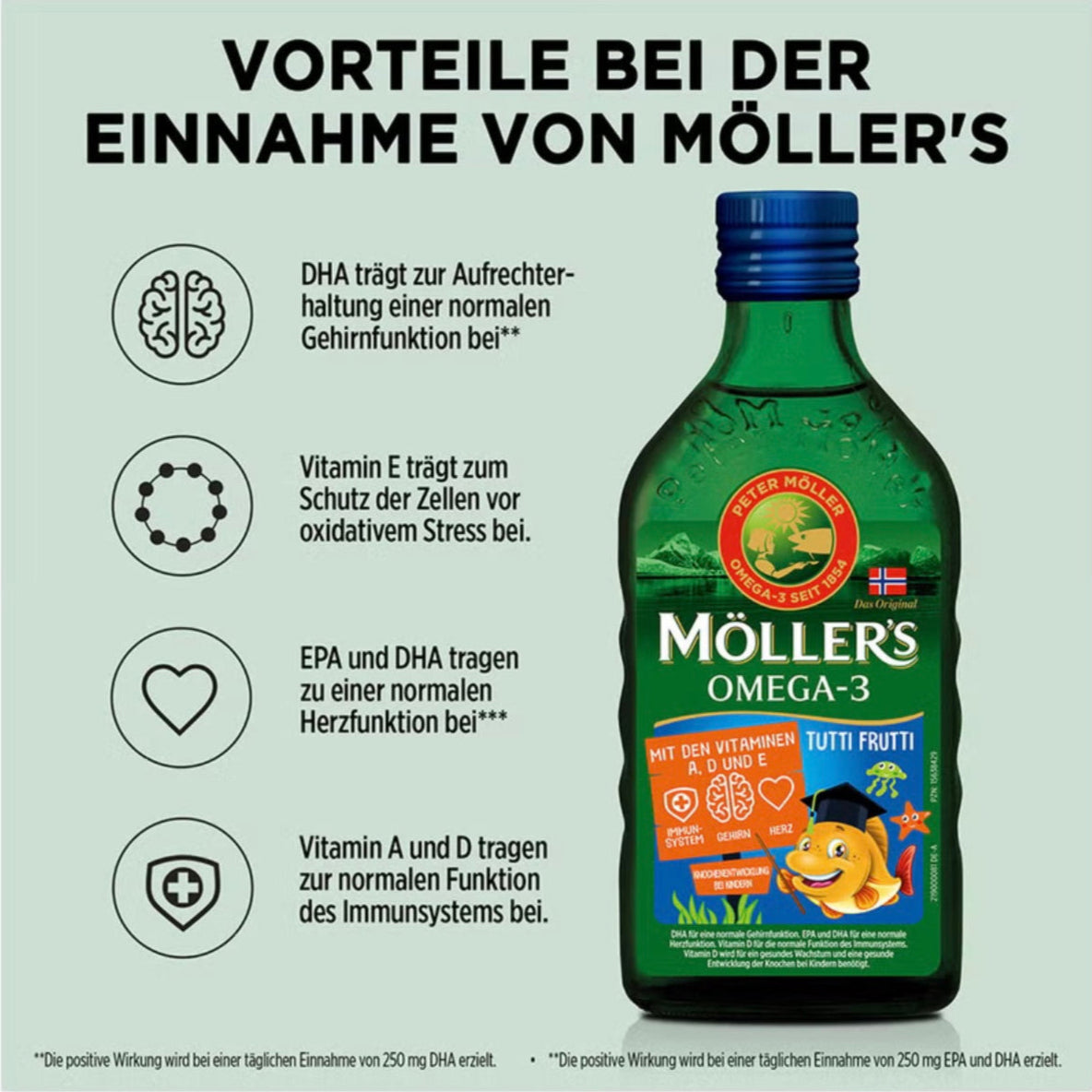 MÖLLER'S Omega-3 Kids Fruchtgeschmack Öl 250 ml