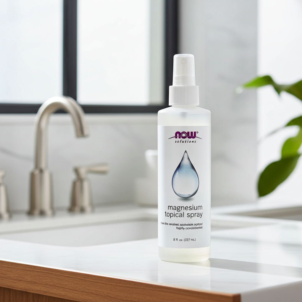 NOW Foods Magnesium Topical Spray 237 ml – Magnesium Spray für Kopfhaut, Haarwachstum & Anti-Haarausfall Pflege