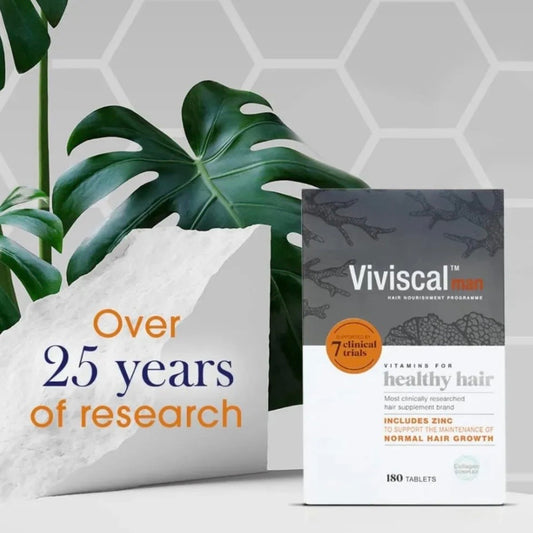 Viviscal Man Haarwachstum Tabletten für Männer – Vitamine gegen Haarausfall mit AminoMar® Marine-Komplex (180 Tabletten, 3 Monate)