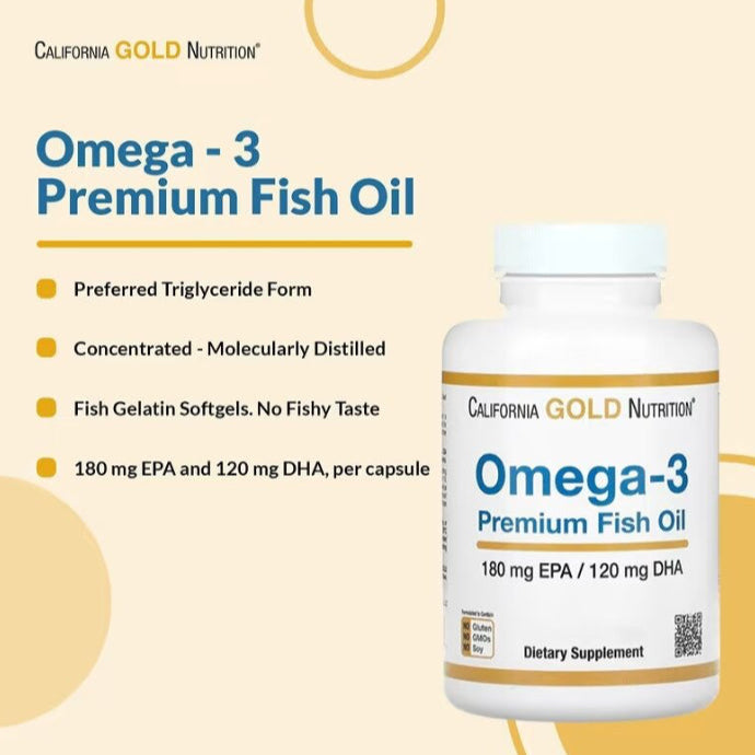 Dieses Omega-3 Premium Fischöl ist eine hochwertige Nahrungsergänzung mit 100 Kapseln. Es enthält wichtige Fettsäuren, die die Gesundheit von Herz, Gehirn und Augen unterstützen können. Geben Sie Ihrem Körper die Nährstoffe, die er braucht, um auf höchstem Niveau zu funktionieren.