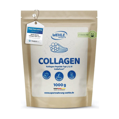 Wehle Sports Kollagenhydrolysat mit Collagen Peptiden Typ 1 2 3 für Haut Haare Nägel und Gelenke