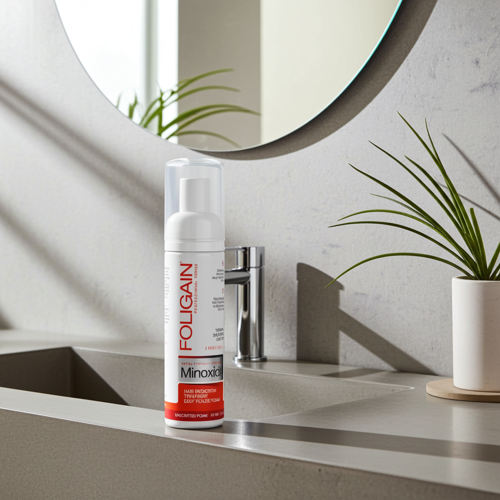 FOLIGAIN Minoxidil 5% Foam Haarwuchs-Schaum für Männer, (Set mit 3x60g Bottles), 3 Bottles reichen für 3 Monate