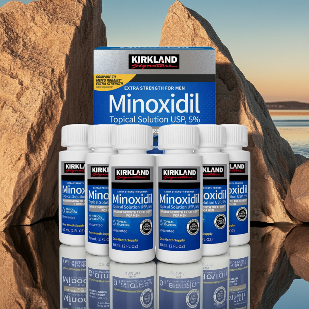 KIRKLAND MINOXIDIL 5% MÄNNER 6 x 60ml Flaschen (6 Monatspackung)