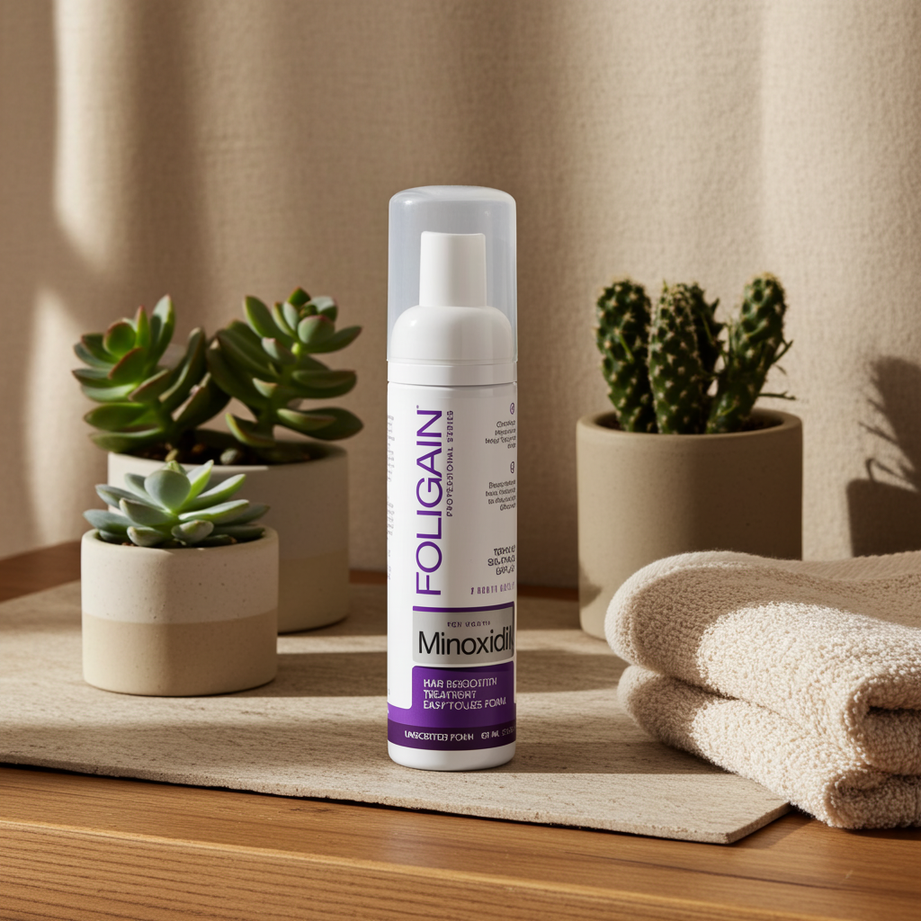 FOLIGAIN Minoxidil 2% Foam Haarwuchs-Schaum für Frauen, (Set mit 3x60g Bottles), 3 Bottles reichen für 3 Monate