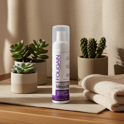 FOLIGAIN Minoxidil 2% Foam Haarwuchs-Schaum für Frauen, (Set mit 3x60g Bottles), 3 Bottles reichen für 3 Monate